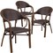 Emma and Oliver 3 Pack Rattan Restaurant Patio Chair with Bamboo-Aluminum Frame